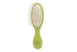Tek cepillo para el pelo oval pequeño de madera de fresno, color verde claro - Hecho a mano en Italia