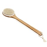Cepillo espalda - LEORX baño ducha cuerpo cepillo cerdas naturales con largo mango del cuerpo
