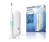 Philips Sonicare ProtectiveClean HX6857/17 - Cepillo de dientes eléctrico con sensor de presión, tecnología BrushSync, 3 modos de limpieza con 2 cabezales y estuche de viaje, color blanco