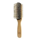 Tek cepillo para el pelo desmontable grande de madera de fresno con púa corta - Hecho a mano en Italia