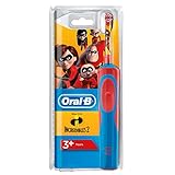 Oral-B Stages Power Kids - Cepillo Eléctrico Recargable para Niños con Personajes de Incredibles de Disney, 1 Mango, Cabezal de Recambio 1, Multicolor