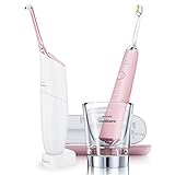 Philips Sonicare Diamond Clean HX8391/02 - Cepillo de dientes electrico recargable y irrigador dental, 5 modos de limpieza, vaso cargador y estuche USB, color rosa