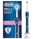 Oral-B PRO 2 Sensi Ultrathin Cepillo de Dientes Eléctrico con Mango Recargable, Tecnología Braun y 1 Cabezal, Encías Fuertes y Sensibles, 2000 - Azul