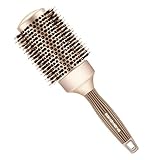 BANGMENG - Cepillo antiestático redondo para el pelo de baril con cerdas de jabalí, nano térmico de cerámica técnica iónica | Para un brillo adicional | Protege el cabello (2 pulgadas)