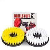 Drillstuff 2 Piece, Soft & Medium Brush Drill 5 x 5 x 5 pulgadas amarillo blanco