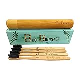 Bamboo Toothbrush|Charcoal Activated Soft/Med Bristles|Natural 100% Biodegradable Handle|Eco-Friendly/Vegan | BPA Free Nylon |Zero Waste