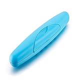 Kentop Funda para cepillo de dientes de viaje, portátil, de polipropileno, con tapa (azul)