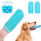 Cepillo dientes perro Cepillo de dientes para perros,Silicona Dog Toothbrush,Cepillo dientes gato,Cepillo dientes bebe,Cepillo de dientes para limpieza de mascotas (Paquete de 2, Azul)