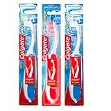 Colgate - Cepillo de dientes suave plegable, colores surtidos, 3 piezas