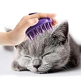 CeleMoon - Cepillo para Gatos, púas de Silicona Suave, Lavable, para masajear y Limpiar a tu Gato, Seguro y sin arañazos, Color Morado