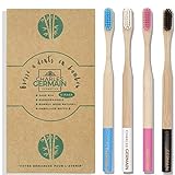 Charles Germain Cosmetics - Cepillo de dientes de bambú, madera natural, cepillo de dientes biodegradable, de bambú ecológico