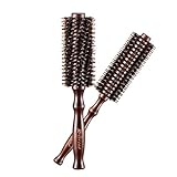 Cepillos de pelo Kaiercat® con cerdas de jabalí naturales, ronda rizado (2 pulgadas + 1,6 pulgadas de diámetro) para el pelo corto a largo.