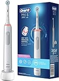 Oral-B PRO 3 3000 Sensitive Clean cepillo de dientes eléctrico, con 3 modos de limpieza que incluyen control de presión sensible y visual de 360° para el cuidado dental, diseñado por Braun, blanco